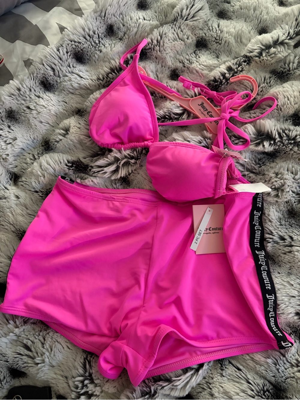 Juicy Couture Hot Pink Bikini Set with Branded Waistband